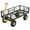 Black body + yellow handle + yellow spokes, variant on 900 LBS Garden Cart on Wheels with Adjustable Handles, Heavy Duty Steel Garden Wagon with Removable Mesh Sides to Convert into Flatbed