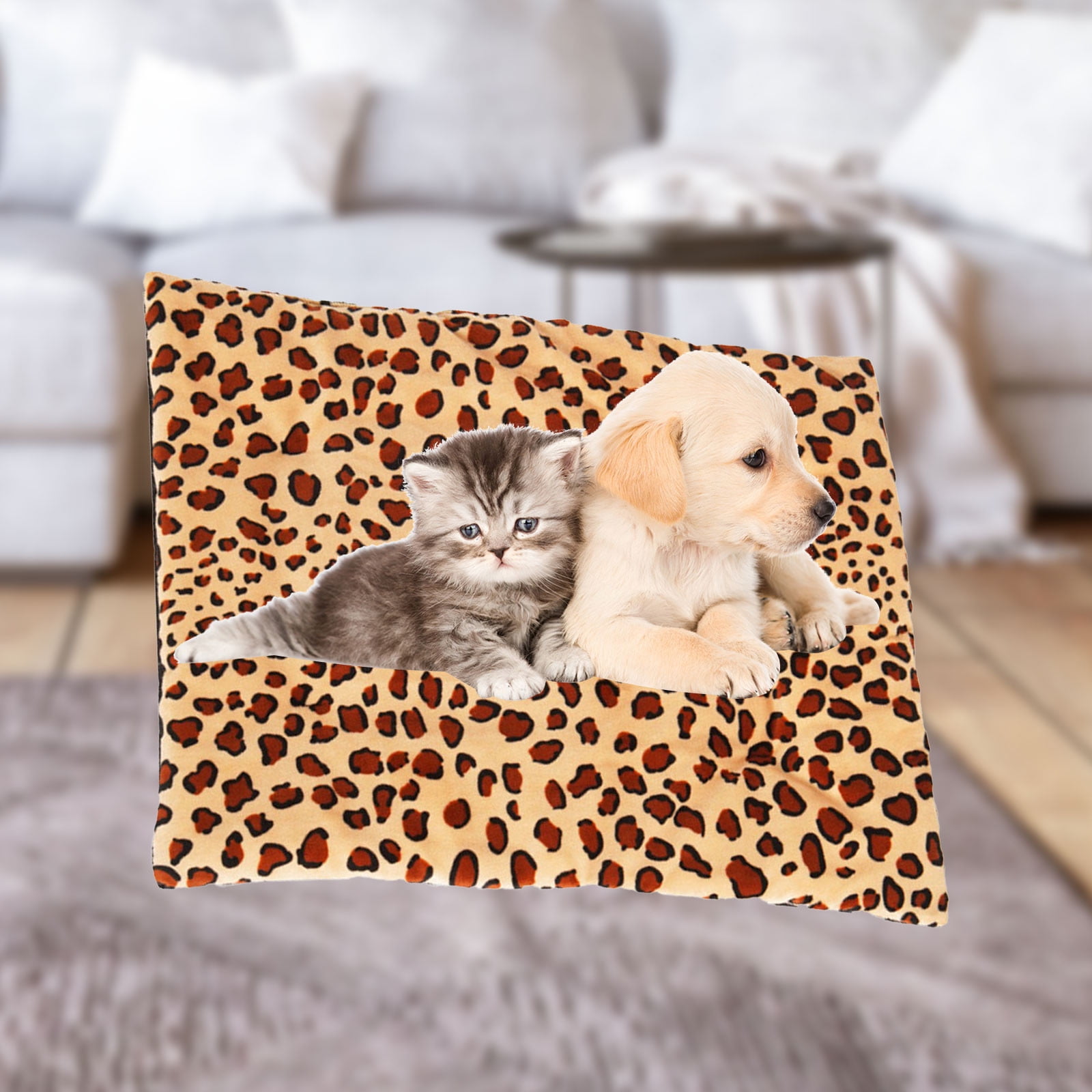 USB Heating Warmer Pad Bed for Cat, Small Dog and Pet, Safe Power-Bank Battery Operated, for Indoor and Outdoor Use, Temperature Settings, Washable