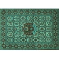 thumbnail image 1 of Ahgly Company Machine Washable Indoor Rectangle Persian Turquoise Blue Traditional Area Rugs, 2' x 3', 1 of 4