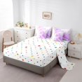 thumbnail image 3 of Manfei 3D Cartoon Bownot Print 7-Piece King Bedding,White Purple Monogrammed E King Bed in a Bag,Polkadot Reversible, 3 of 7