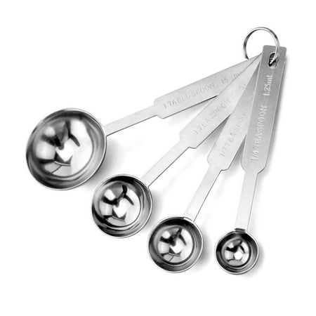 

4PCS/SET Stainless Steel Metal Measuring Spoon for Kitchen Cooking Measure Liquid or Dry Ingredient Teaspoon and Tablespoon