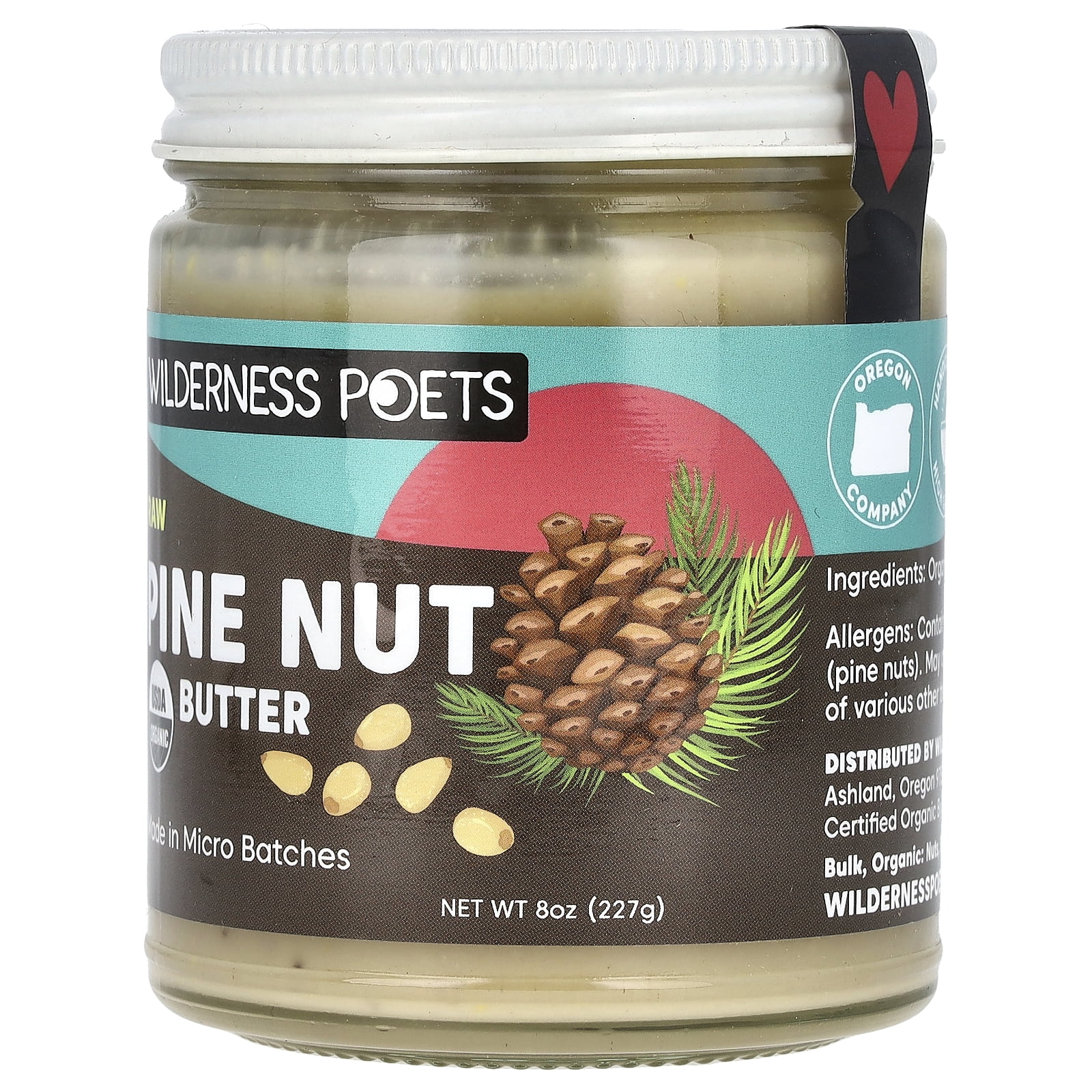 Wilderness Poets Raw Pine Nut Butter, 8 oz (227 g)