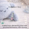 thumbnail image 3 of Baby Boy Birthstone Charm Children Pendants for Mom or Grandma Necklace by Ginger Lyne CZ Sterling Silver, 3 of 7