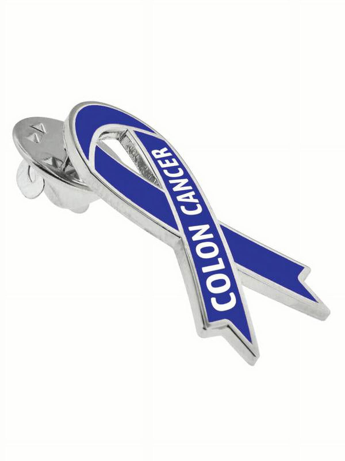 Fundraising For A Cause | Satin Colon Cancer Ribbon Pins – Dark Blue Ribbon  Awareness Pins for Colorectal Cancer
