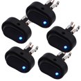 thumbnail image 1 of 5 Piezas Interruptor Conmutar de lámpara LED Azul 12V para Luces de Coche Barco Motocicleta Cola Interruptor basculante redondo, 1 of 8