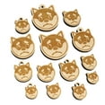 thumbnail image 1 of Husky Dog Face Sad Wood Mini Charms Shapes DIY Craft Jewelry - No Hole - Various Sizes (16pcs), 1 of 7