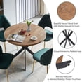 thumbnail image 4 of NORDICANA 3-Pieces 37-Inch Dining Table Set for 2 - Space Saving MDF Round Table with 2 Chairs Velvet Upholstered, 4 of 9