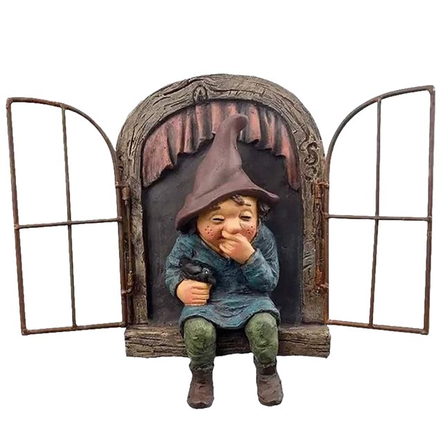 Figuras Puertas La Ventana Jardín en Miniatura Estatua Puerta Del Hadas Adornos Resina Regalos para El Césped Patio