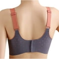 thumbnail image 5 of Swuxness Womens Comfortable Wireless Bra, Women's Push Up Bras, Women's Plus Size Color Block Removable Cups Soft Support Lightweight Everyday Bra Gray, XXL, 5 of 5