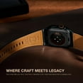 thumbnail image 3 of Leather Bands Compatible for Apple Watch Ultra Band 49mm 46mm 45mm 44mm 42mm, Genuine Calfskin Leather Durable Matel Connector Replacement Strap Fits Men iWatch Ultra 10 9 8 7 6 5 4 3 SE, 3 of 7