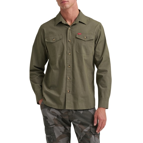 Wrangler® Mens Long Sleeve Heritage Solid Shirt