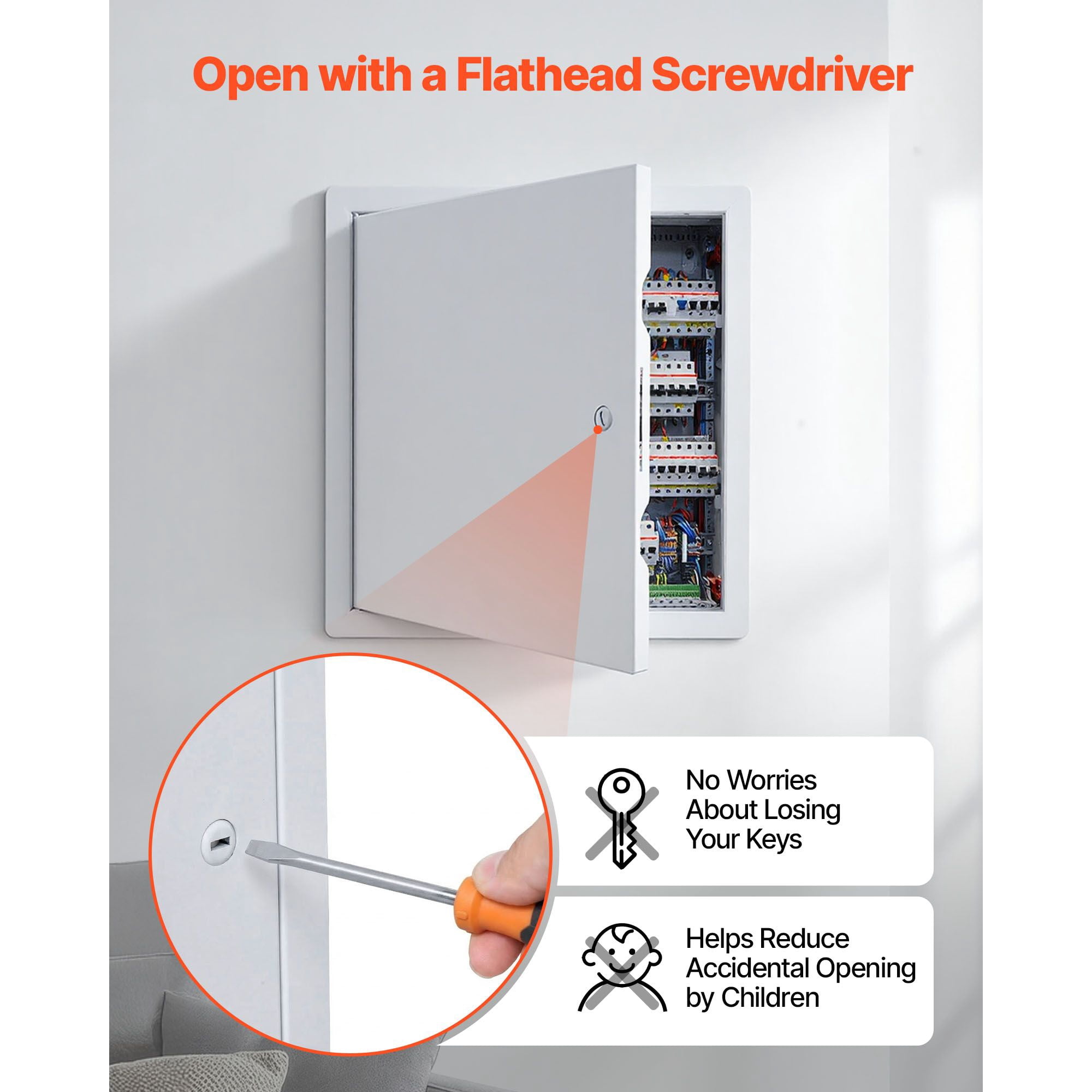 Access Panel for Drywall, 19.2 x 19.2 Inches Galvanized Steel, 18.4 x 18.4 Cutout, Screwdriver Latch, Easy Install, for Ceiling, Plumbing & Electrical Access