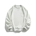 thumbnail image 2 of VSSSJ Men's Pullover Sweatshirt Cotton Casual Round Neck Long Sleeve Loose Fit Sweatshirt Tops with Pocket Streetwear White XXXXL, 2 of 9
