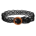 thumbnail image 2 of IQOGKRN Boho Braided Waist Belt Woven Wide Belts Bohemian Adjustable Wax Rope Hollow Handmade Weaving Handwoven Braid Belt Black One Size, 2 of 4