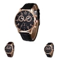 thumbnail image 2 of Men Luminous Pointer Leather Band Watch Male Big Watch Men Face Dial Analog Quartz Wrist Watches, 2 of 8