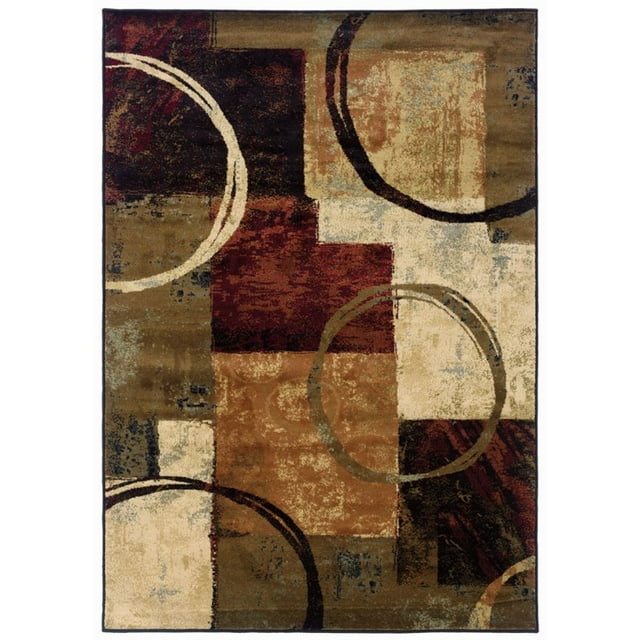 Oriental Weavers Hudson 3'10" x 5'5" Machine Woven Rug in Brown