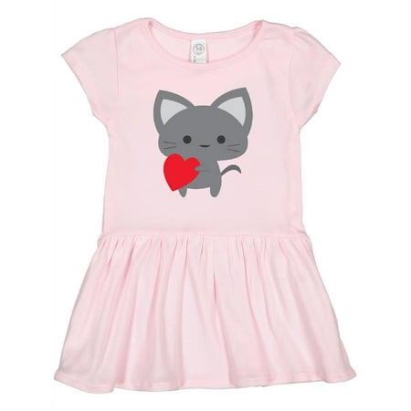 

Inktastic Heart Cat Gift Toddler Girl Dress