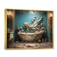 thumbnail image 2 of Designart "Art Deco in the Bathroom I" Bath & Laundry Floater Framed Canvas Art Print, 2 of 7