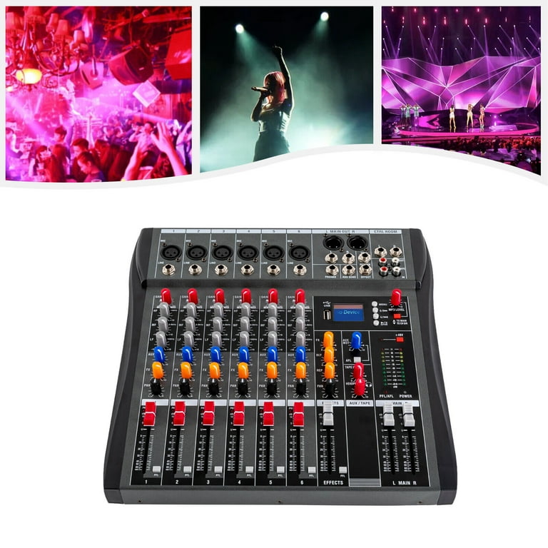 6 Channel Mixing Console Bluetooth USB Audio DJ Mixer Sound 6 Channel Mixing Console Bluetooth USB Audio DJ Mixer Sound