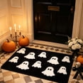thumbnail image 6 of Halloween Cute Ghost Shaggy Bath Mat, Fluffy White Ghost Tufted Doormat, Non Slip Absorbent Floor Rug, for Bathroom, Bedroom, Halloween Home Decor, 6 of 7