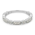 thumbnail image 3 of 1/4 ct. t.w Round Cut Lab Created Moissanite Diamond Milgrain Half Eternity Stackable Band Ring For Women In 14K White Gold Over Sterling Silver (G-H Color, VVS1 Clarity, 0.25 Cttw)-7, 3 of 8