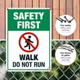 thumbnail image 4 of Safety First Walk Do Not Run Sign, Pool Sign, 10x14 Aluminum, 4 of 8