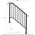 2 Pack 4 Step Handrails for Outdoor Steps, Fit 3 or 4 Steps Outdoor