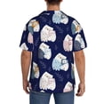 thumbnail image 3 of Yiaed Mom And Baby Owls Print Mens Casual Wrinkle Free Shirts Short Sleeve Button Down Summer Stretch Dress Shirt-XX-Large, 3 of 5