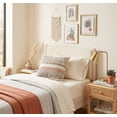 thumbnail image 2 of Ox Bay Qasim 18" x 18" Beige/Orange Fringe Striped Cotton Adult Decorative Throw Pillow, 2 of 11