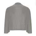 thumbnail image 2 of APEXFWDT Women's Mesh Shiny Cropped Cardigan 3/4 Sleeve Open Front Top for Dress ,Shirt,M,Gray, 2 of 5