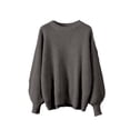 thumbnail image 2 of Women Oversized Sweaters, Loose Lantern Long Sleeve Fall Crewneck Casual Soft Knit Loungewear Fashion Pullover Blouse Tops Gray One Size, 2 of 6