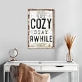 thumbnail image 2 of Elephant Stock Get Cozy Stay Awhile Typography Wall Sign Wall Art - Vertical Canvas Wall Art - Living Room Wall Decor - Wall Signs Canvas - Black And Gray Decor - 16" x 24", 2 of 8