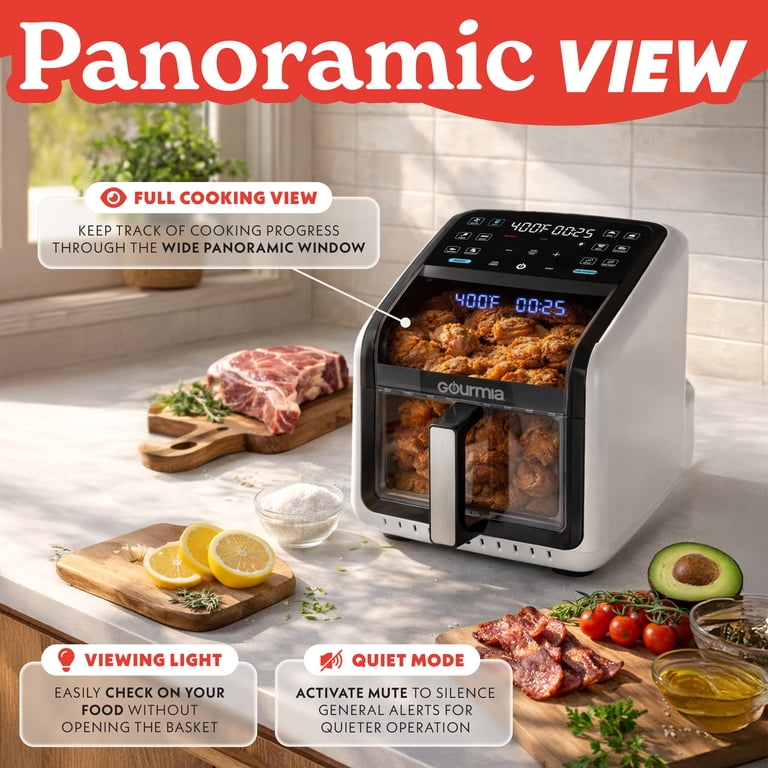 Gourmia Panorama 7-QT Digital Air Fryer with Panoramic View