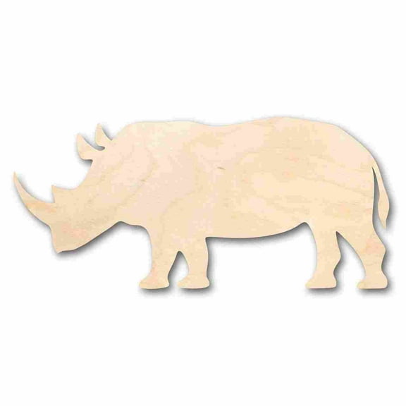 Unfinished Wood Rhinoceros Shape - Animal - Wildlife - Craft - up to 46" DIY 12" / 1/4"