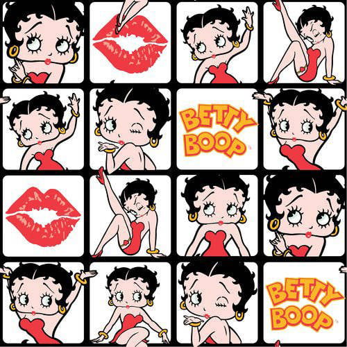 100% Cotton Fabric by the Yard Fast Ship Black. Framed Betty Boop Fabric Tossed Prints Red Fat Quarter Half Yard