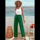 thumbnail image 5 of Pantalones de Salón Anchos para Mujer, Color Verde, Talla L, 5 of 8
