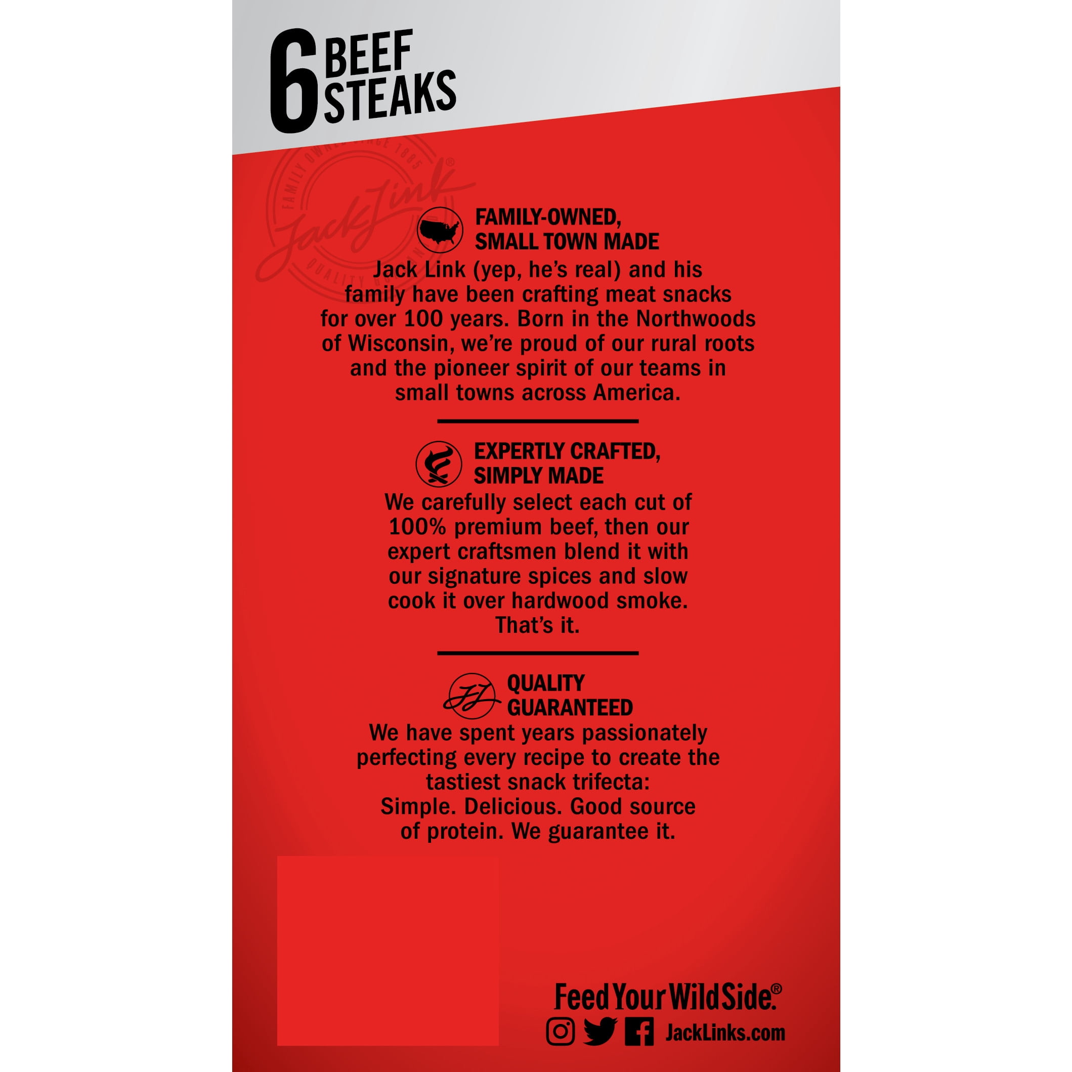 (5 pack) Jack Link's 100% Beef Teriyaki Beef Steaks 4.8 Ounce 6 Count Multipack