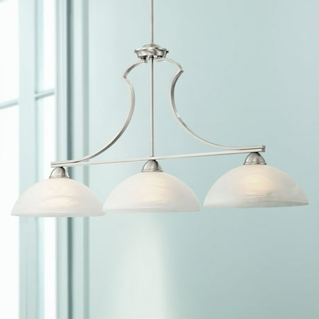 - Possini Euro Design Milbury Collection Satin Nickel 3-Light Island Chandelier
