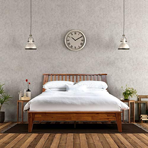 Acacia Kaylin Wooden Bed Frame With, Box Spring Wood Bed Frame Queen