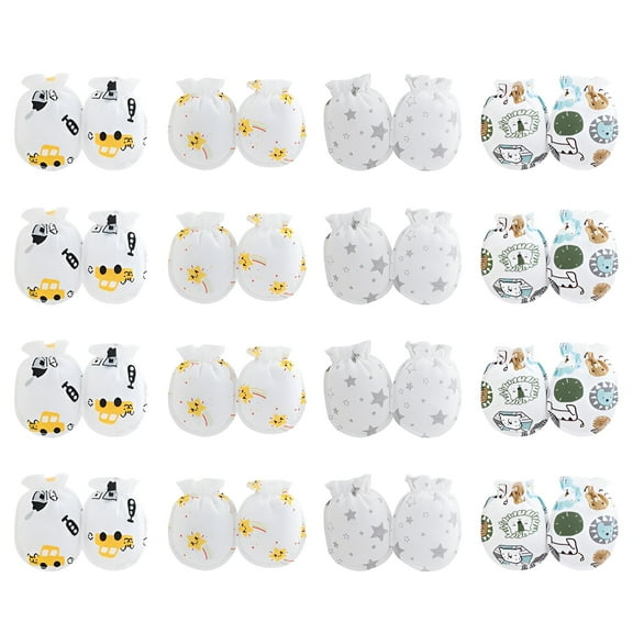 TELOLY 16Pcs Baby Mittens,Breathable Material Baby Mittens Newborn,Soft and Refined Touch Newborn Mittens,Style1