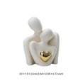 thumbnail image 6 of TISHITA Couple Statue Modern Decor Ceramic Couple Sculpture Her and Him Hugging Figurine Hugging Couple Figurine for Valentine's Day White, 6 of 6