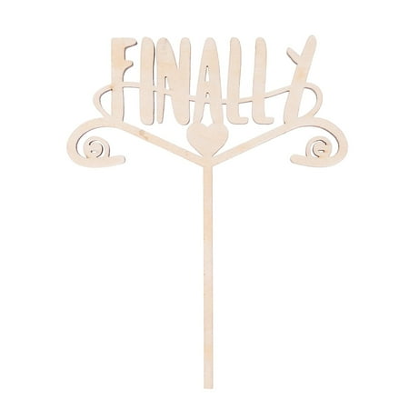 Ella Celebration Finally Wooden Wedding Cake Topper Rustic Wood