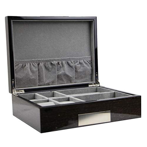 Black Velvet Interior Cufflink Cuff Links Storage Gift Box Jewelry Case 