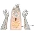 thumbnail image 3 of Appletree Design Ensemble Deux Anges avec Sainte Famille, 9-1/4 Pouces de Haut, Inscription "Glorie à Dieu" Lecture, 3 of 3