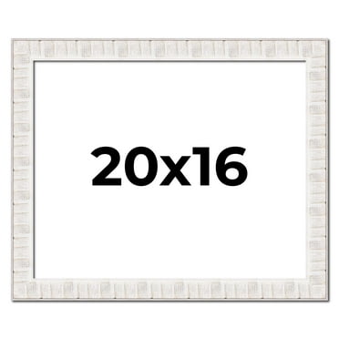 20x16 Frame White Sonoma Rustic Wood Picture Frame | 1.5 Inch Moulding Width | Complete with UV
