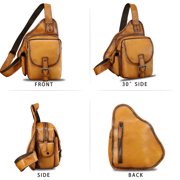 Genuine Leather Sling Bag Women Men Leather Sling Backpack Purse Crossbody Bag