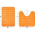 thumbnail image 2 of 2 Piece Striped Design Solid Memory Foam Bathroom Set Non-Slip, 2 of 7