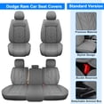 thumbnail image 2 of FANOTEK Gray, PU Leather, Cushioned, Front Rear Seat Covers, 2 of 9