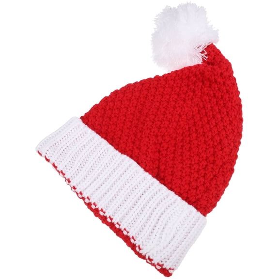 SOPOTUTU Red Acrylic Knitted Beanie Hat Winter Warm Soft Stretchy Cap for Men Women