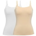 thumbnail image 3 of MANIFIQUE 2 Packs Womens Modal Built-in Bra Padded Camisole Yoga Tanks Tops, 3 of 7